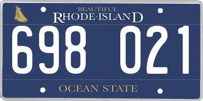 RI license plate 698021