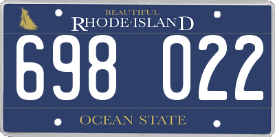 RI license plate 698022