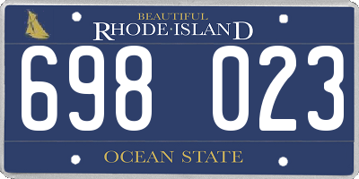 RI license plate 698023