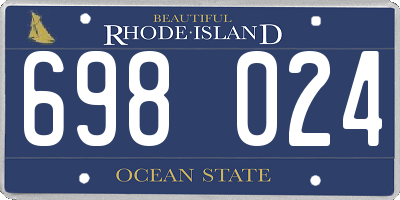 RI license plate 698024