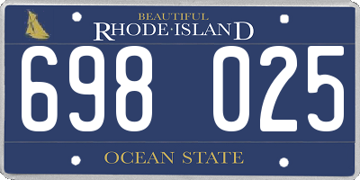 RI license plate 698025