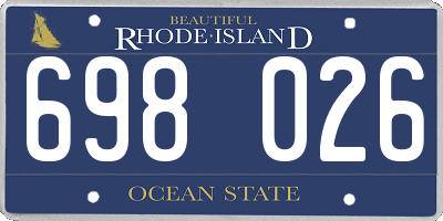 RI license plate 698026