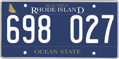 RI license plate 698027