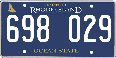 RI license plate 698029