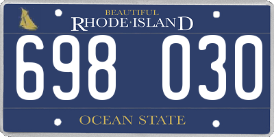 RI license plate 698030