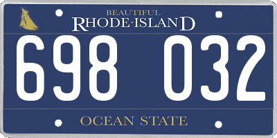 RI license plate 698032