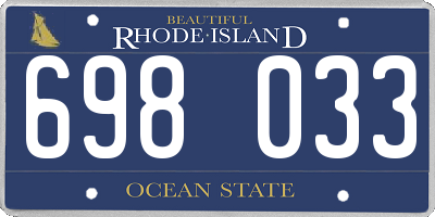 RI license plate 698033