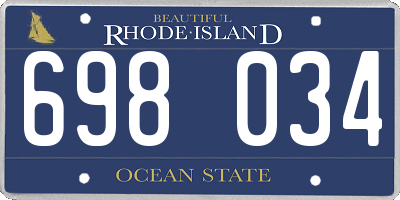 RI license plate 698034