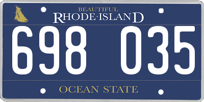 RI license plate 698035