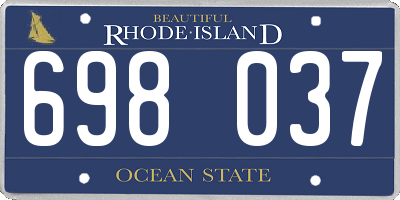 RI license plate 698037