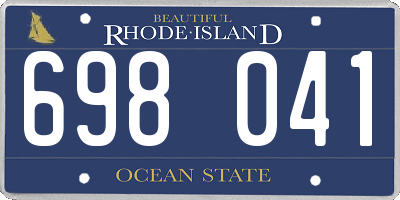 RI license plate 698041