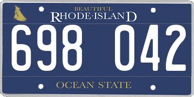 RI license plate 698042
