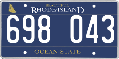 RI license plate 698043