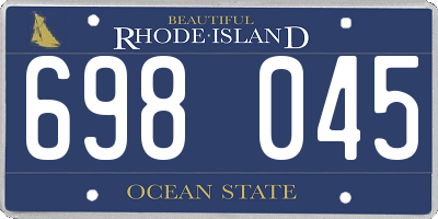 RI license plate 698045