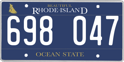 RI license plate 698047