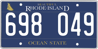 RI license plate 698049