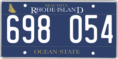 RI license plate 698054