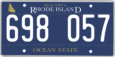 RI license plate 698057