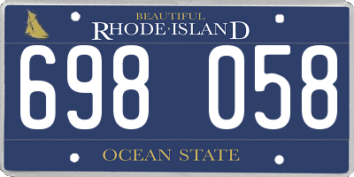 RI license plate 698058