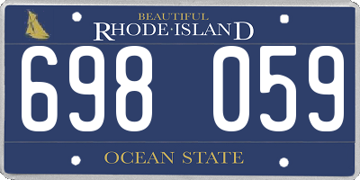 RI license plate 698059