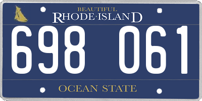 RI license plate 698061
