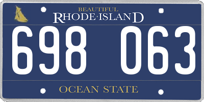 RI license plate 698063