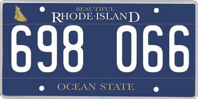 RI license plate 698066