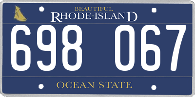 RI license plate 698067