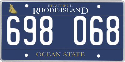 RI license plate 698068