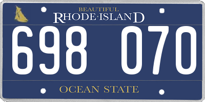 RI license plate 698070