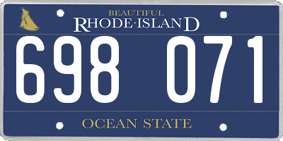 RI license plate 698071