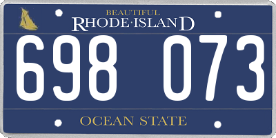RI license plate 698073