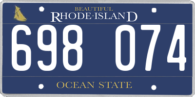 RI license plate 698074