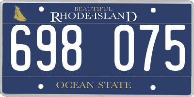 RI license plate 698075
