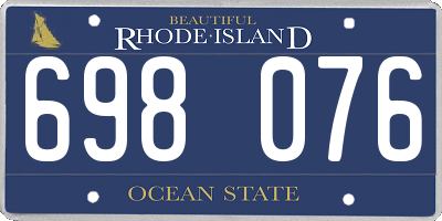 RI license plate 698076