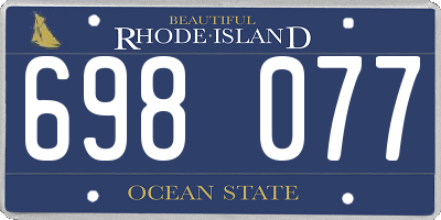 RI license plate 698077