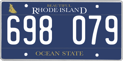RI license plate 698079