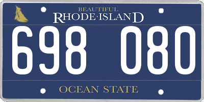 RI license plate 698080