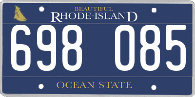 RI license plate 698085