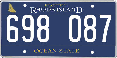 RI license plate 698087