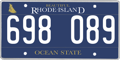 RI license plate 698089