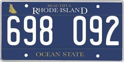 RI license plate 698092