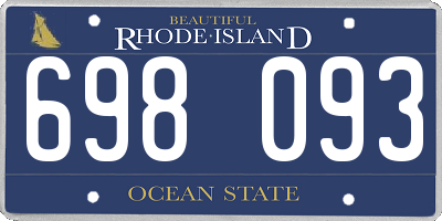 RI license plate 698093