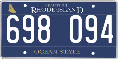 RI license plate 698094