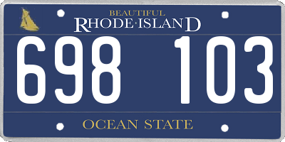 RI license plate 698103