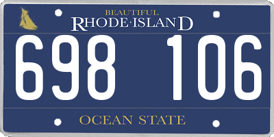 RI license plate 698106