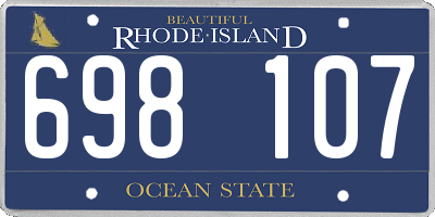 RI license plate 698107