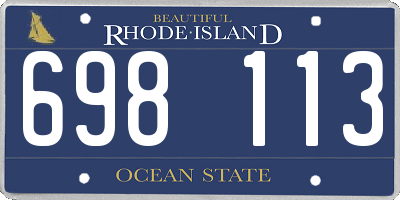 RI license plate 698113