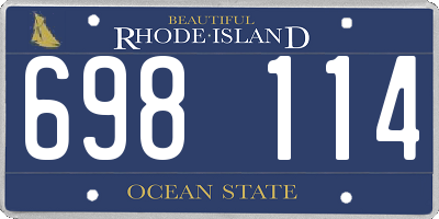 RI license plate 698114
