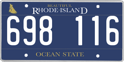 RI license plate 698116